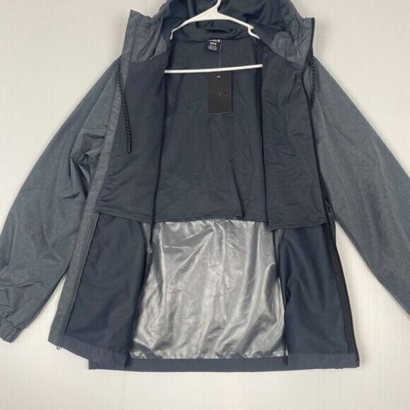 Hurley Exist Men Full Zip Windbreaker Size S Gray Reflective Water Resistant NEW - Picture 2 of 12